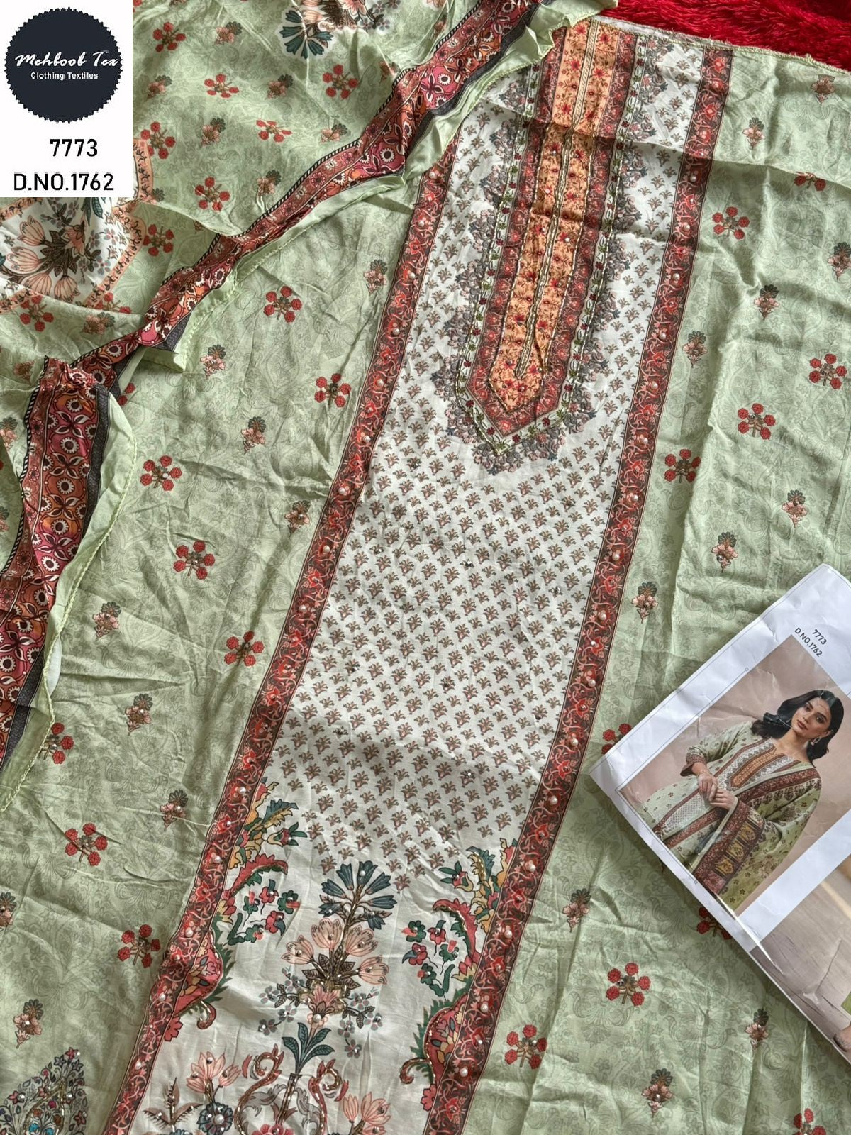 1762 Mehboob Tex Printed Karachi Unstitched Suits