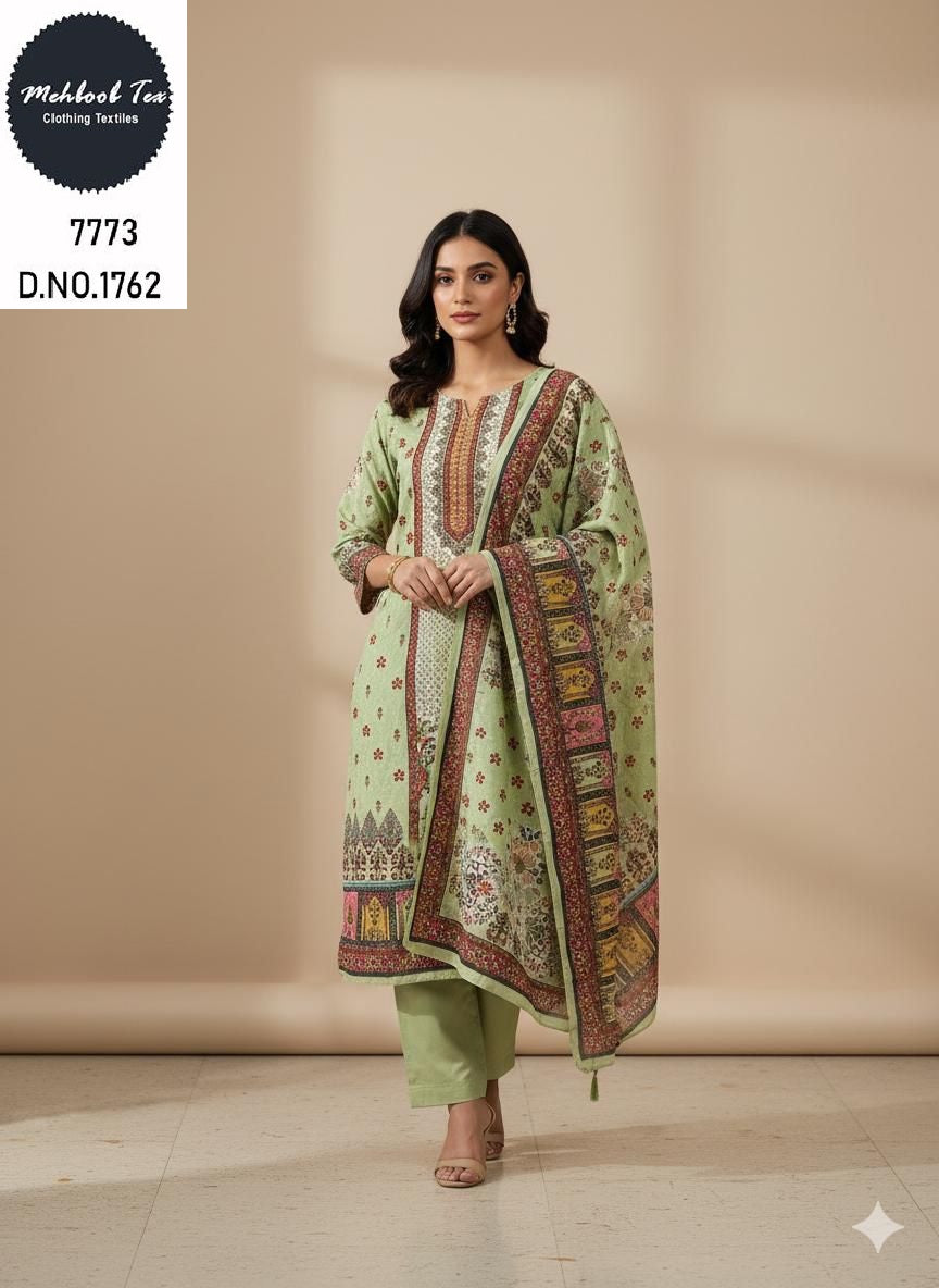 1762 Mehboob Tex Printed Karachi Unstitched Suits