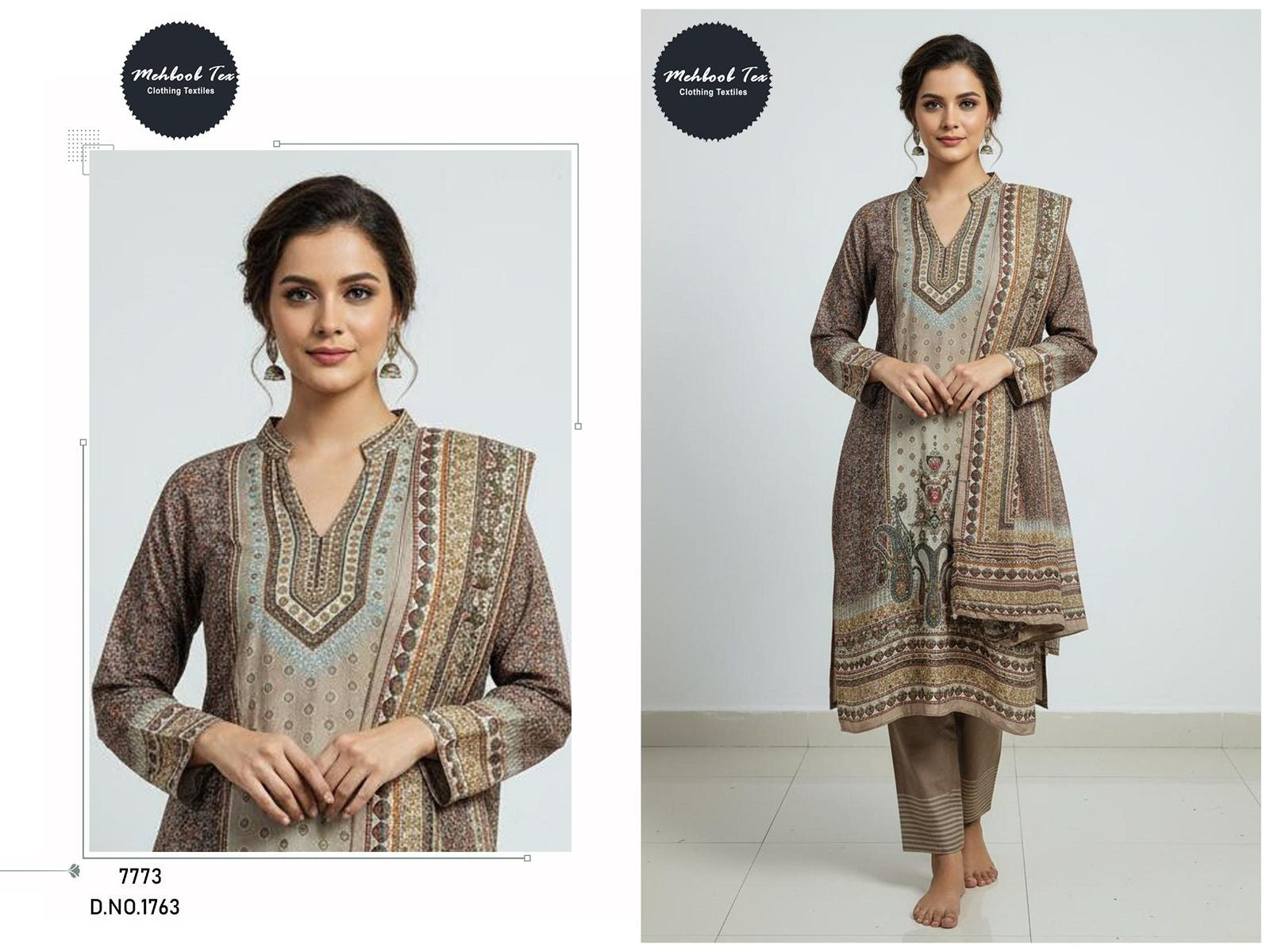 1763 Mehboob Tex Printed Karachi Unstitched Suits