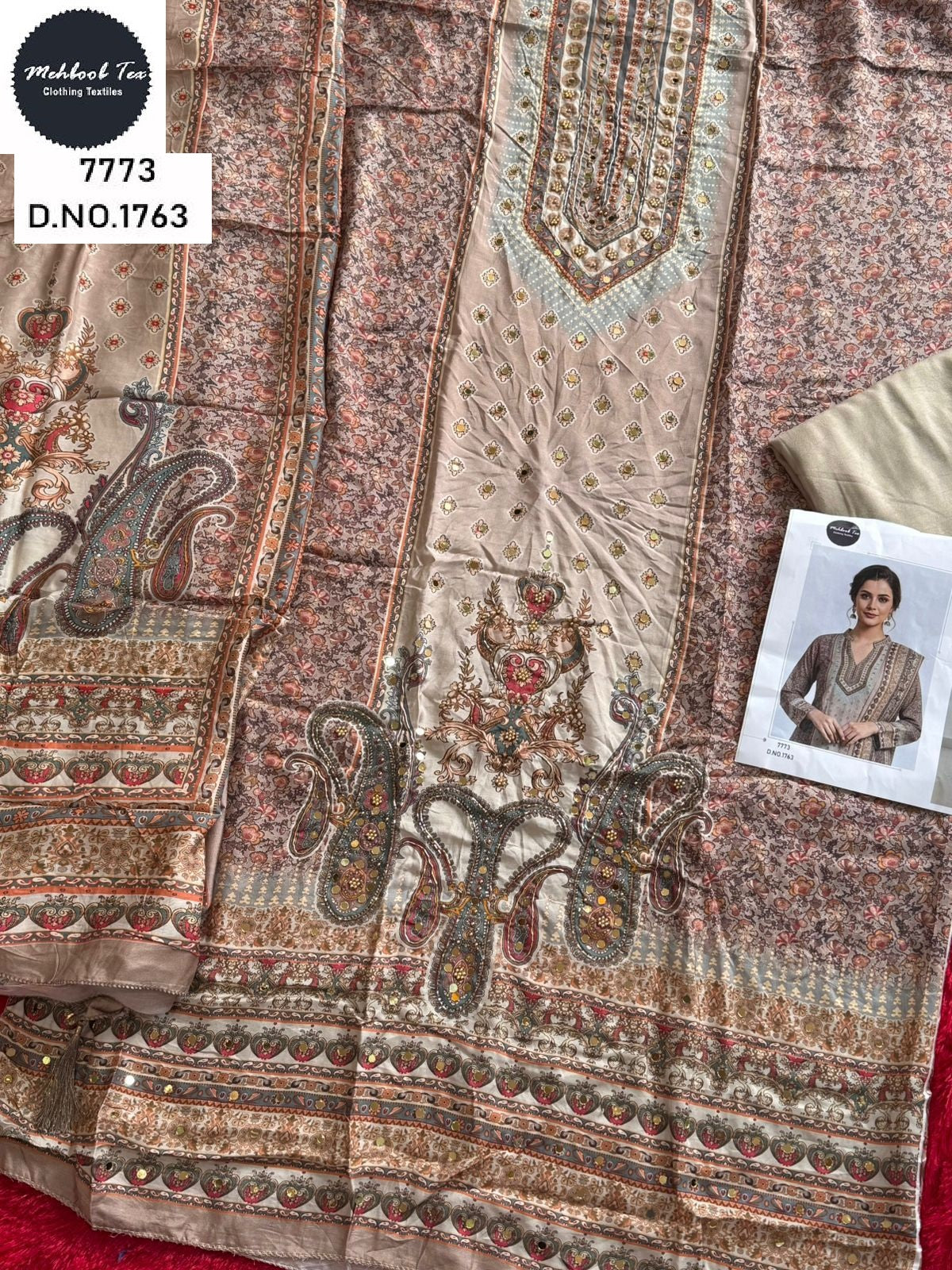 1763 Mehboob Tex Printed Karachi Unstitched Suits