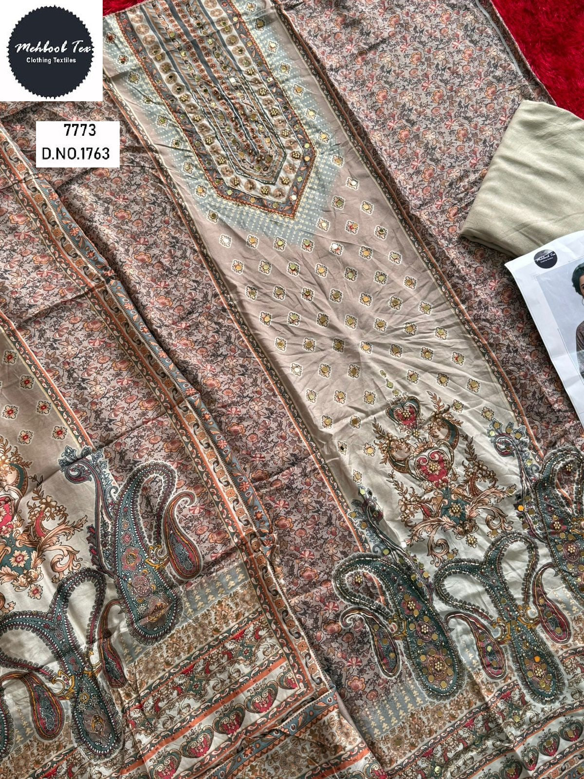 1763 Mehboob Tex Printed Karachi Unstitched Suits