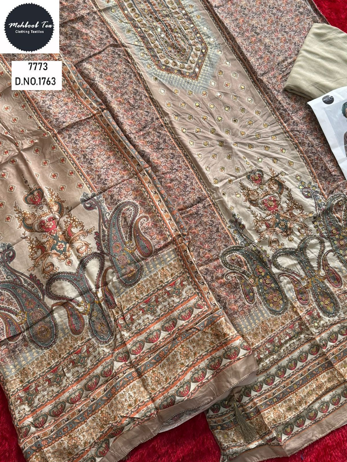 1763 Mehboob Tex Printed Karachi Unstitched Suits