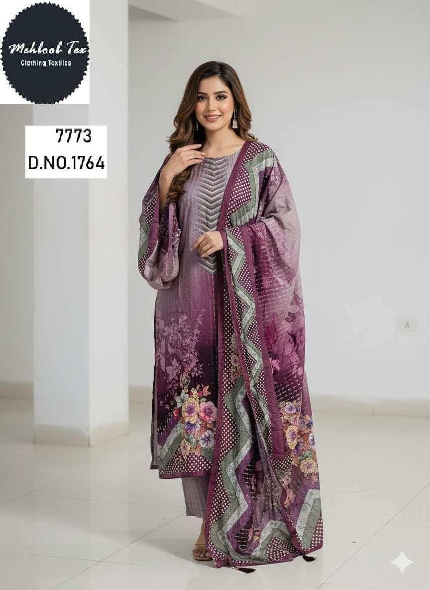1764 Mehboob Tex Printed Karachi Unstitched Suits
