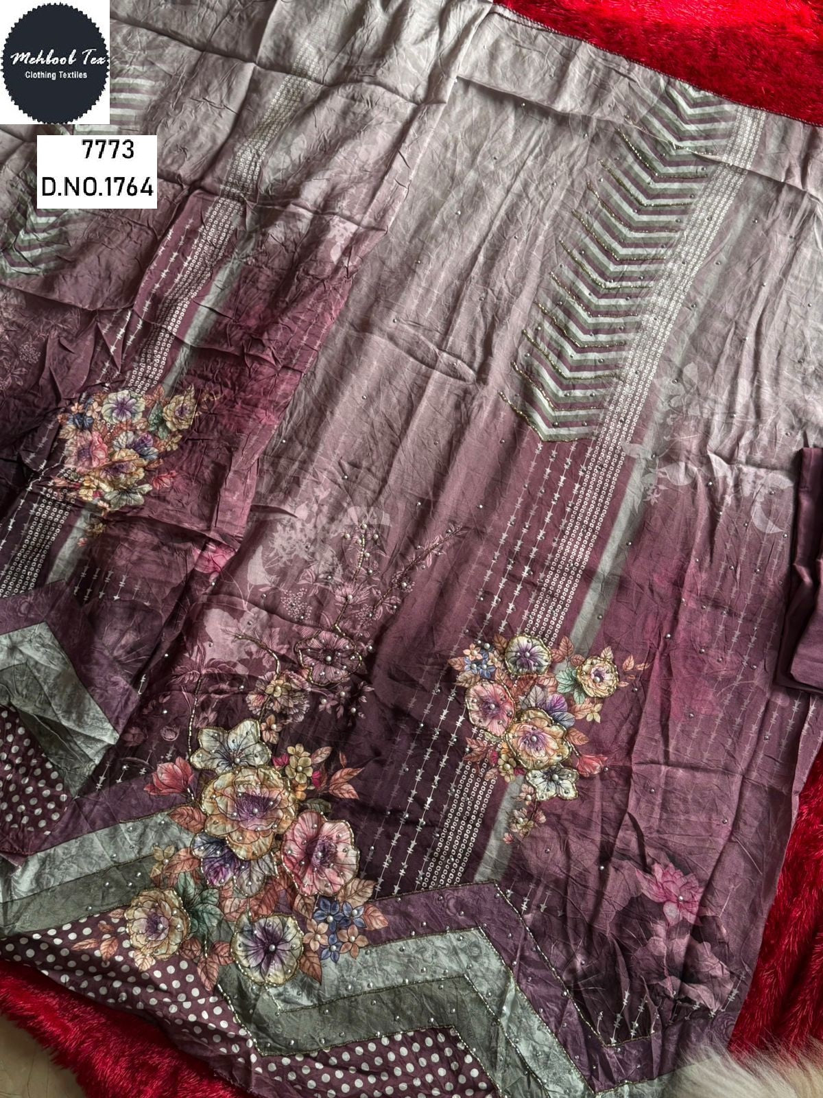 1764 Mehboob Tex Printed Karachi Unstitched Suits