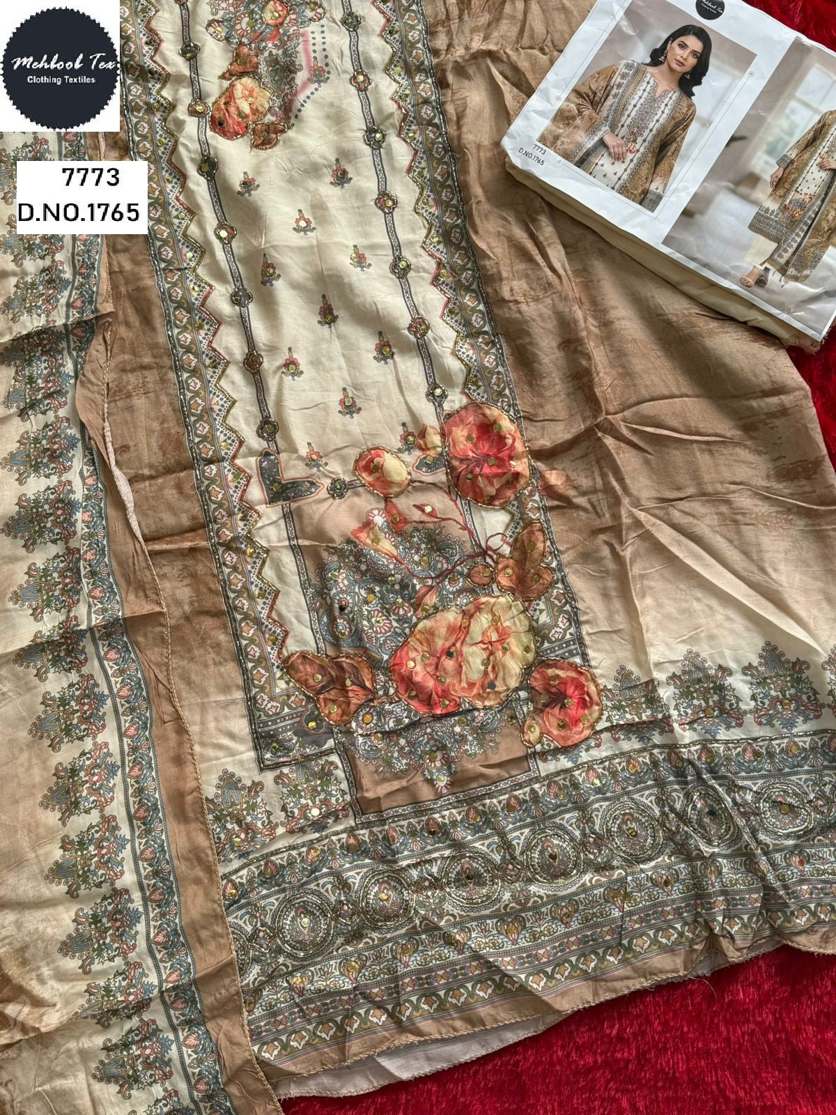 1765 Mehboob Tex Printed Karachi Unstitched Suits