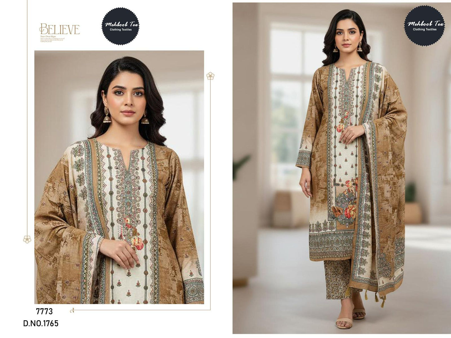 1765 Mehboob Tex Pure Viscose Pakistani Salwar Suits