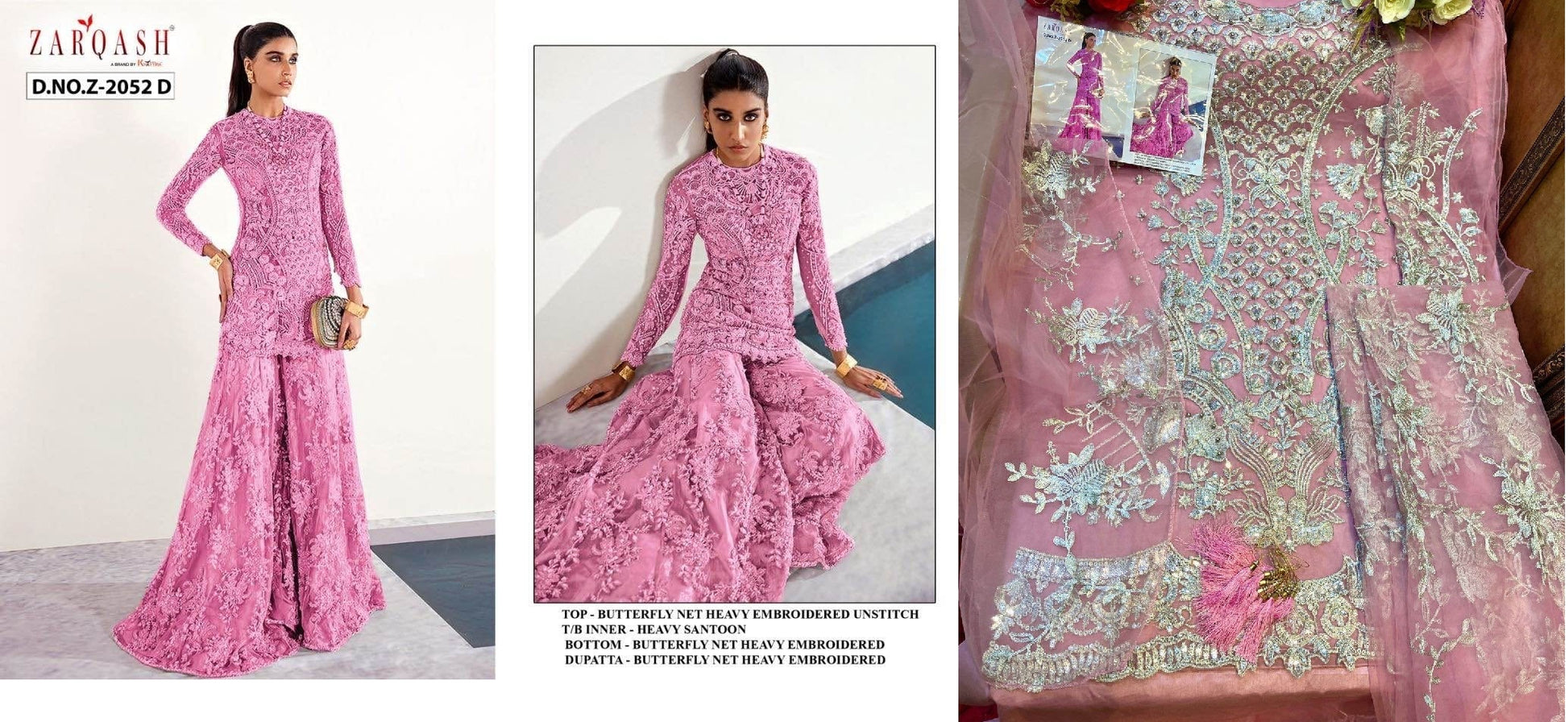 Z-2052D Zarqash Pakistani Salwar Suits