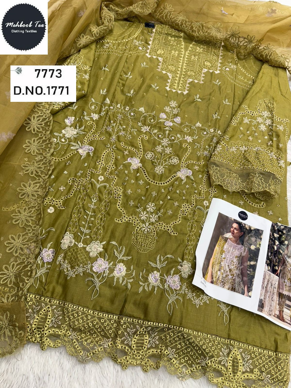 1771 Mehboob Tex Embroidery Pakistani Salwar Suits