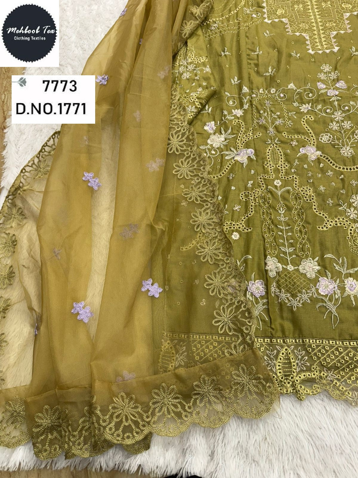 1771 Mehboob Tex Embroidery Pakistani Salwar Suits