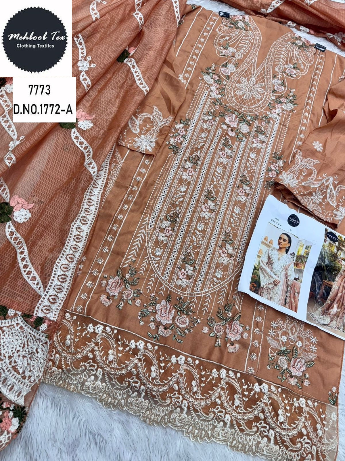 1772-A Mehboob Tex Embroidery Pakistani Salwar Suits