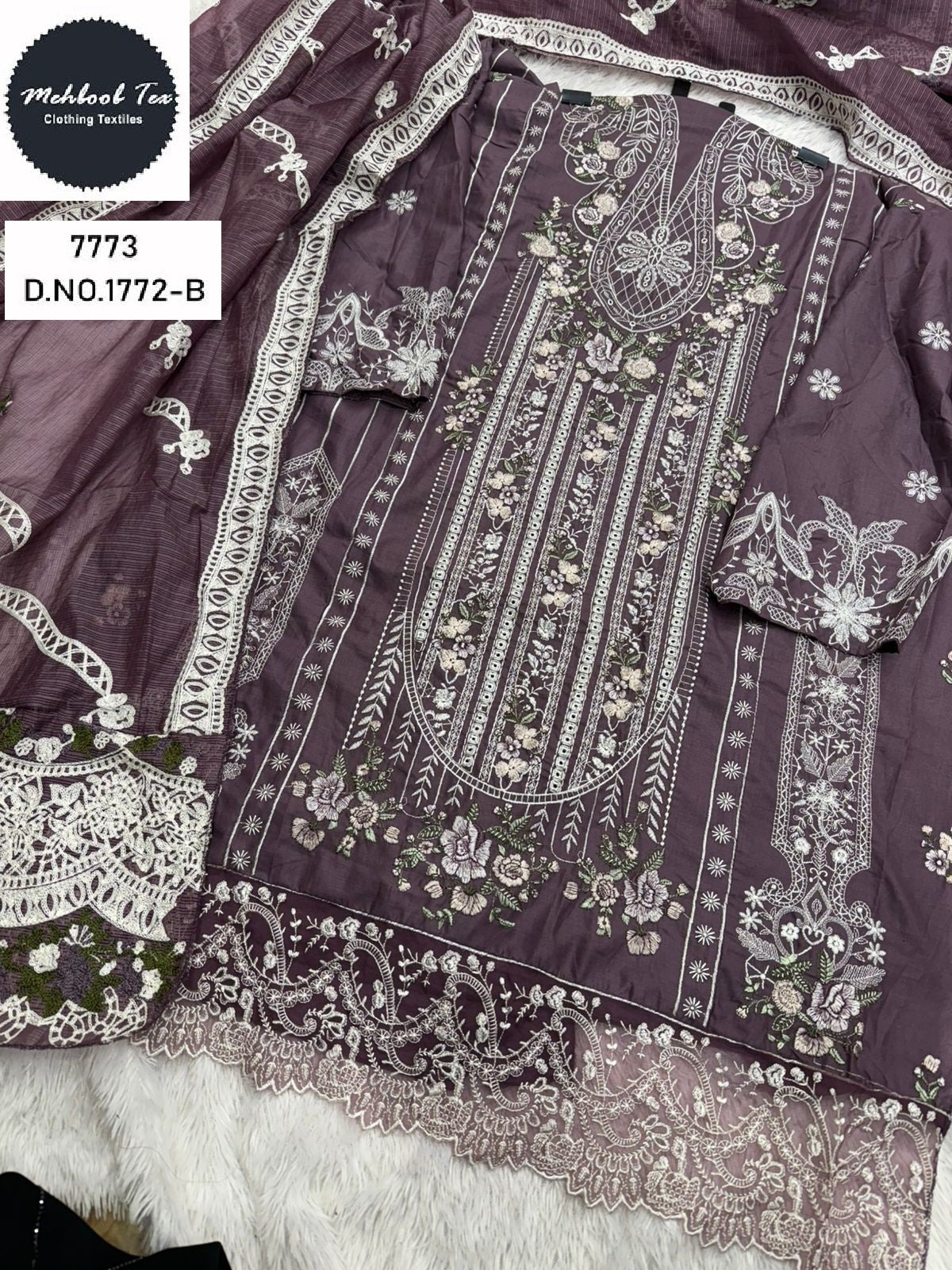 1772-B Mehboob Tex Embroidery Pakistani Salwar Suits