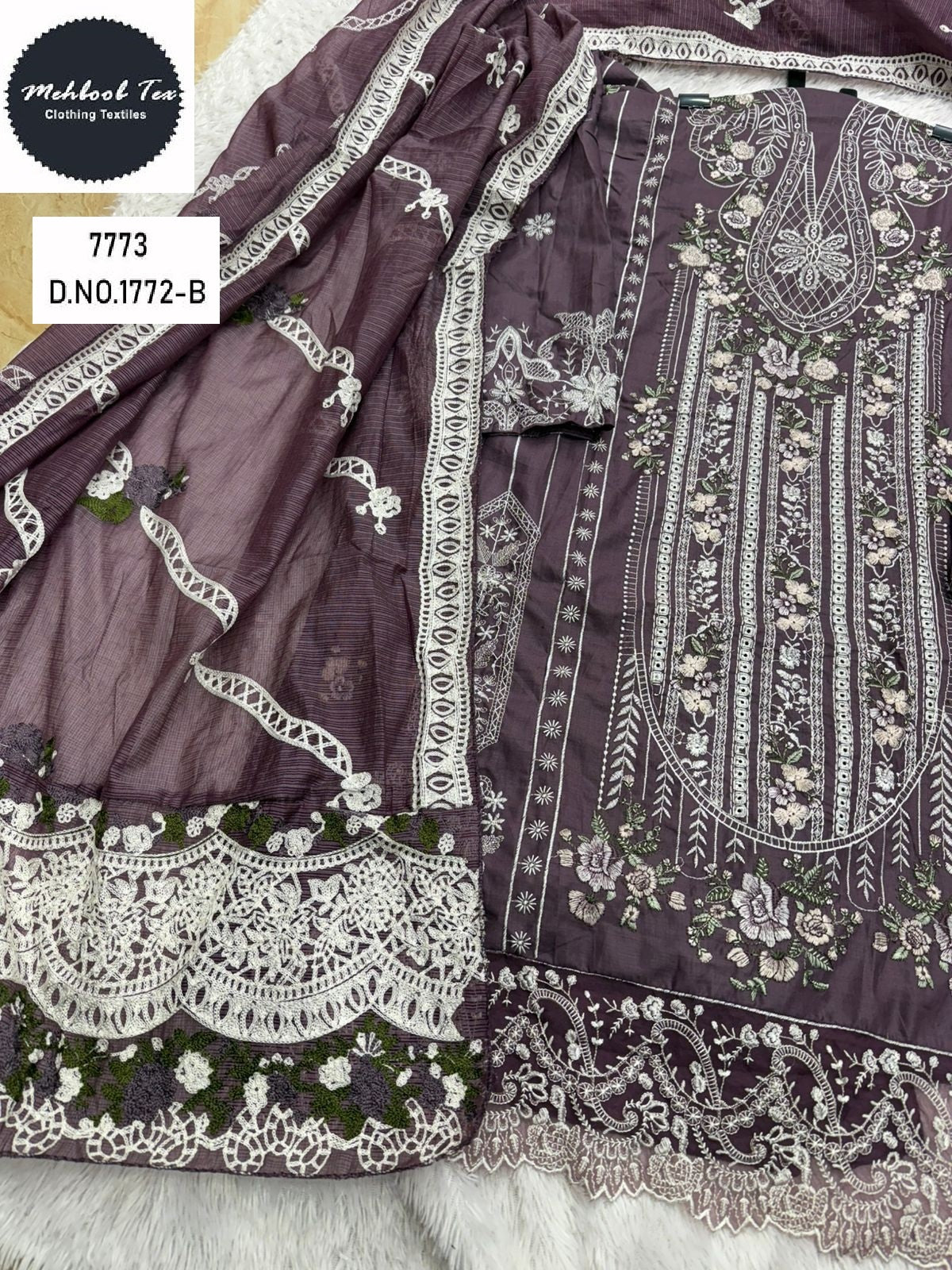 1772-B Mehboob Tex Embroidery Pakistani Salwar Suits
