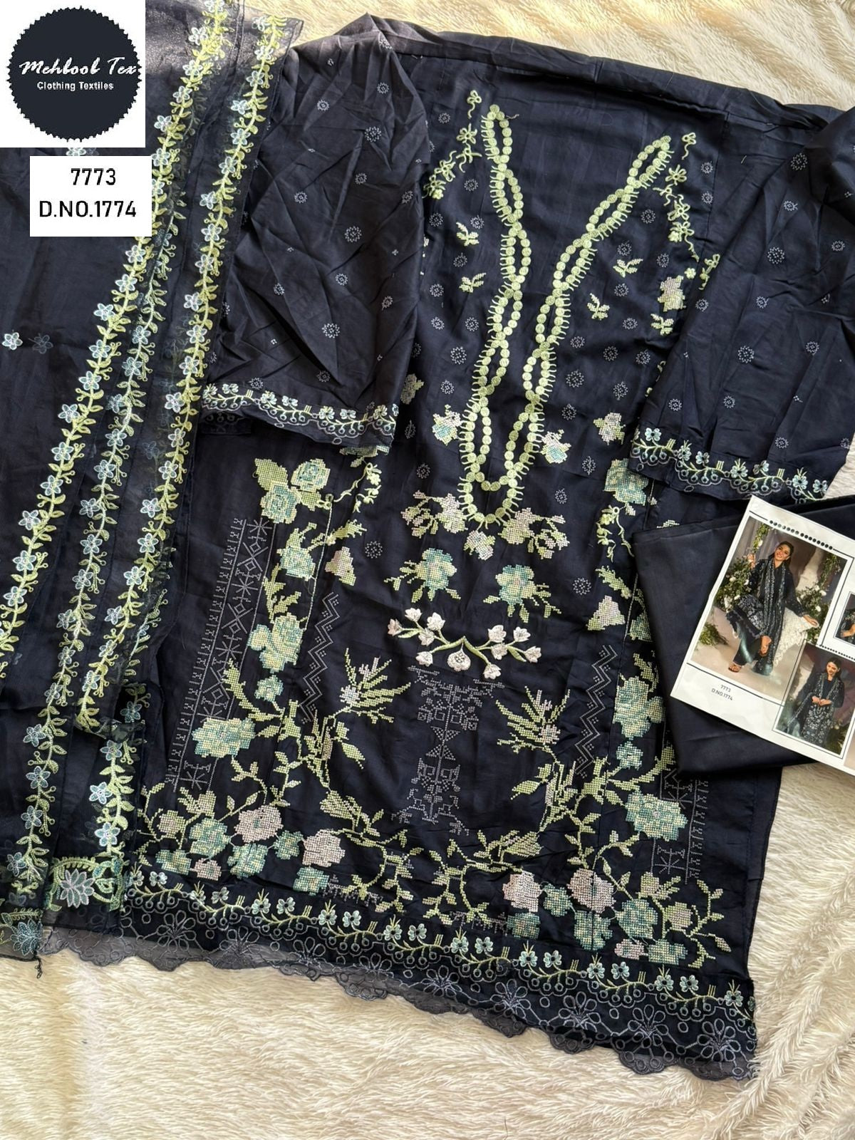 1774 Mehboob Tex Embroidery Pakistani Salwar Suits