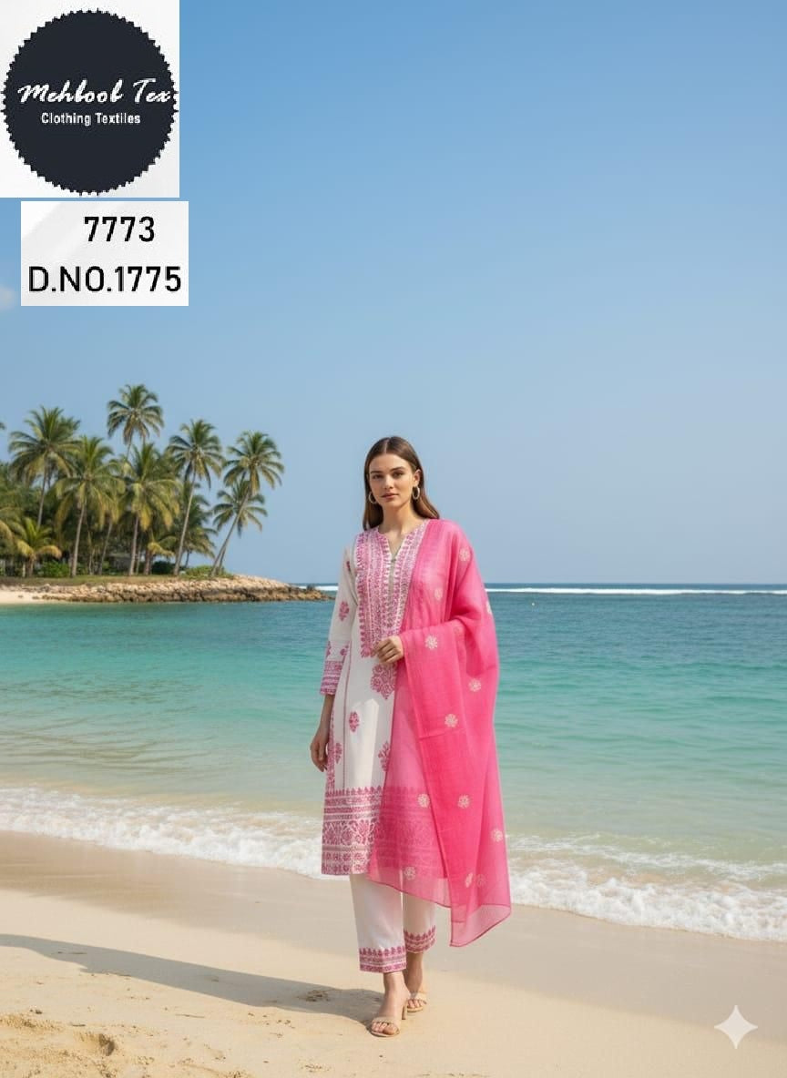 1775 Mehboob Tex Embroidery Pakistani Salwar Suits