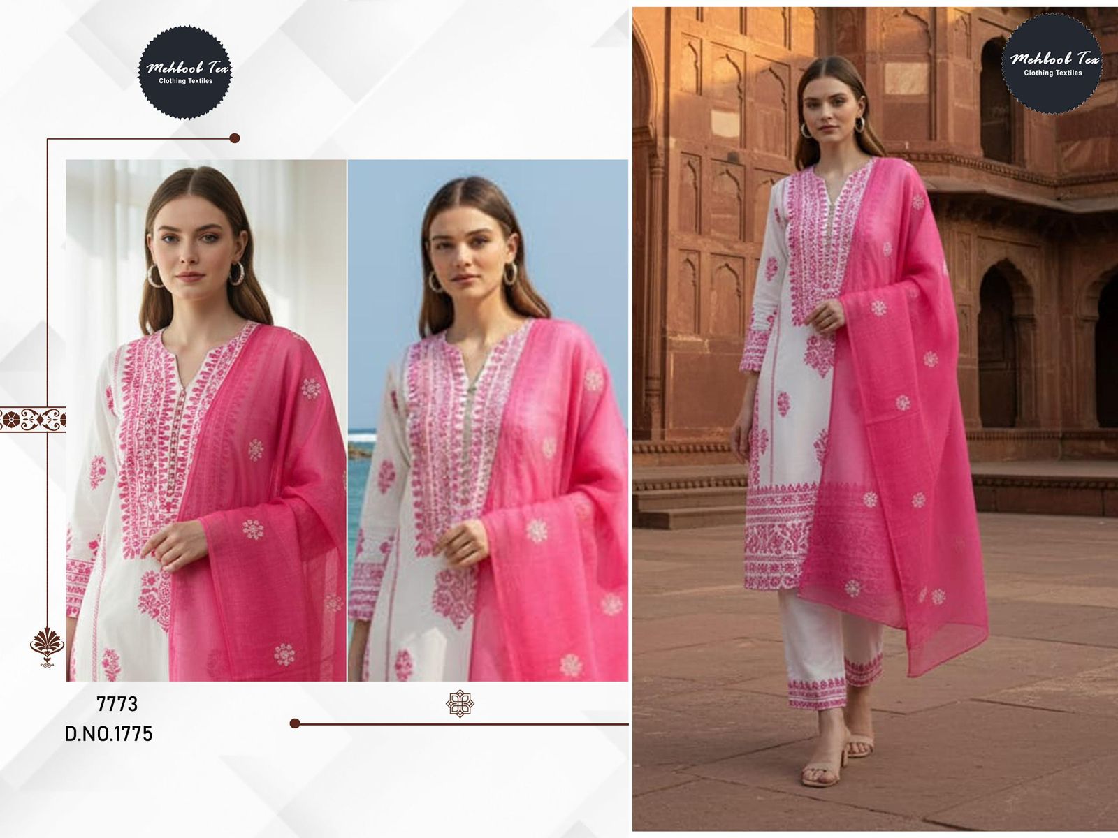 1775 Mehboob Tex Embroidery Pakistani Salwar Suits