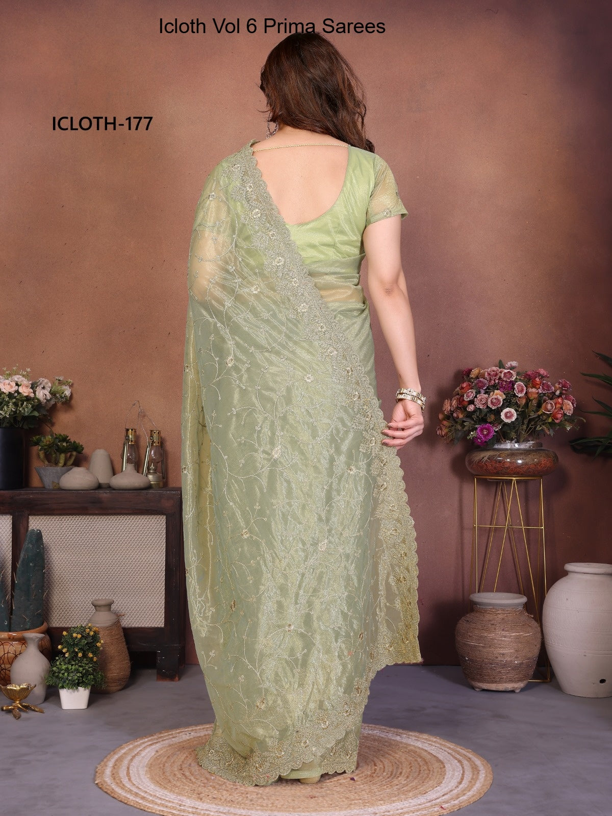 177 Icloth Vol 6 Prima Twill Net Sarees