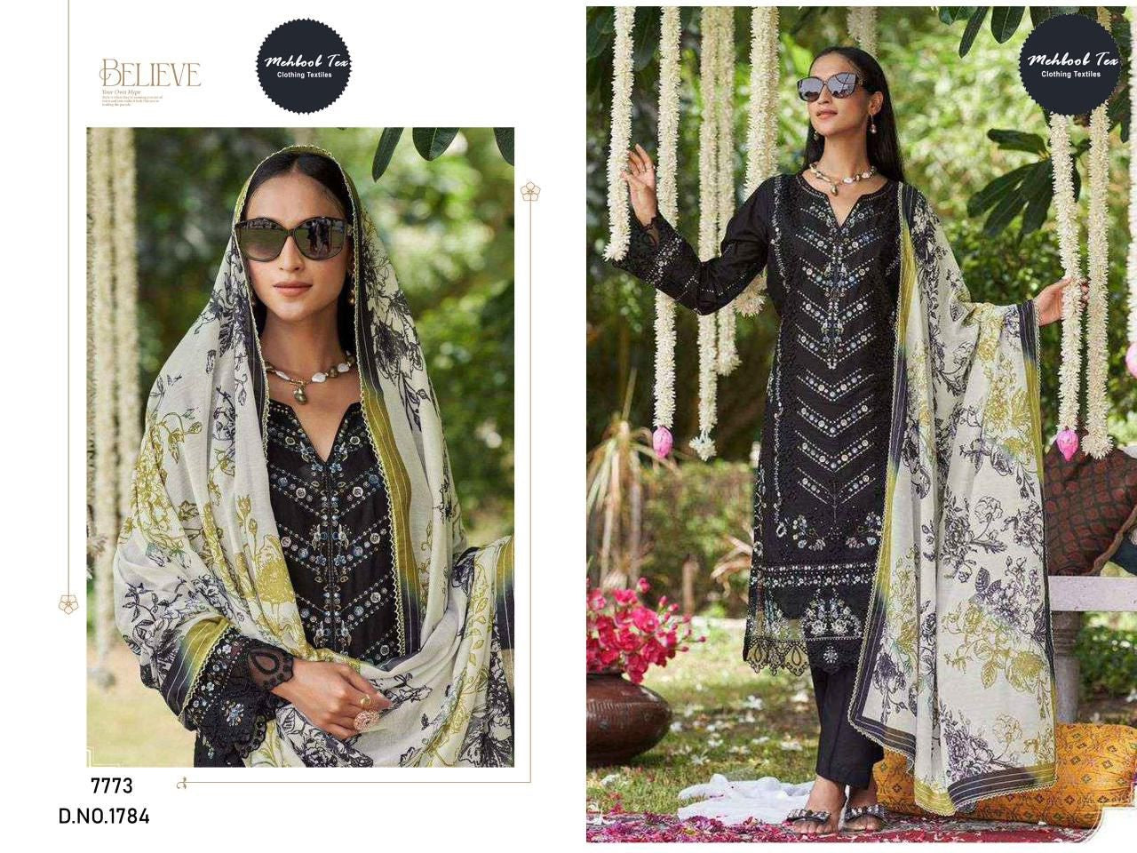 1784 Mehboob Tex Embroidery Pakistani Salwar Suits