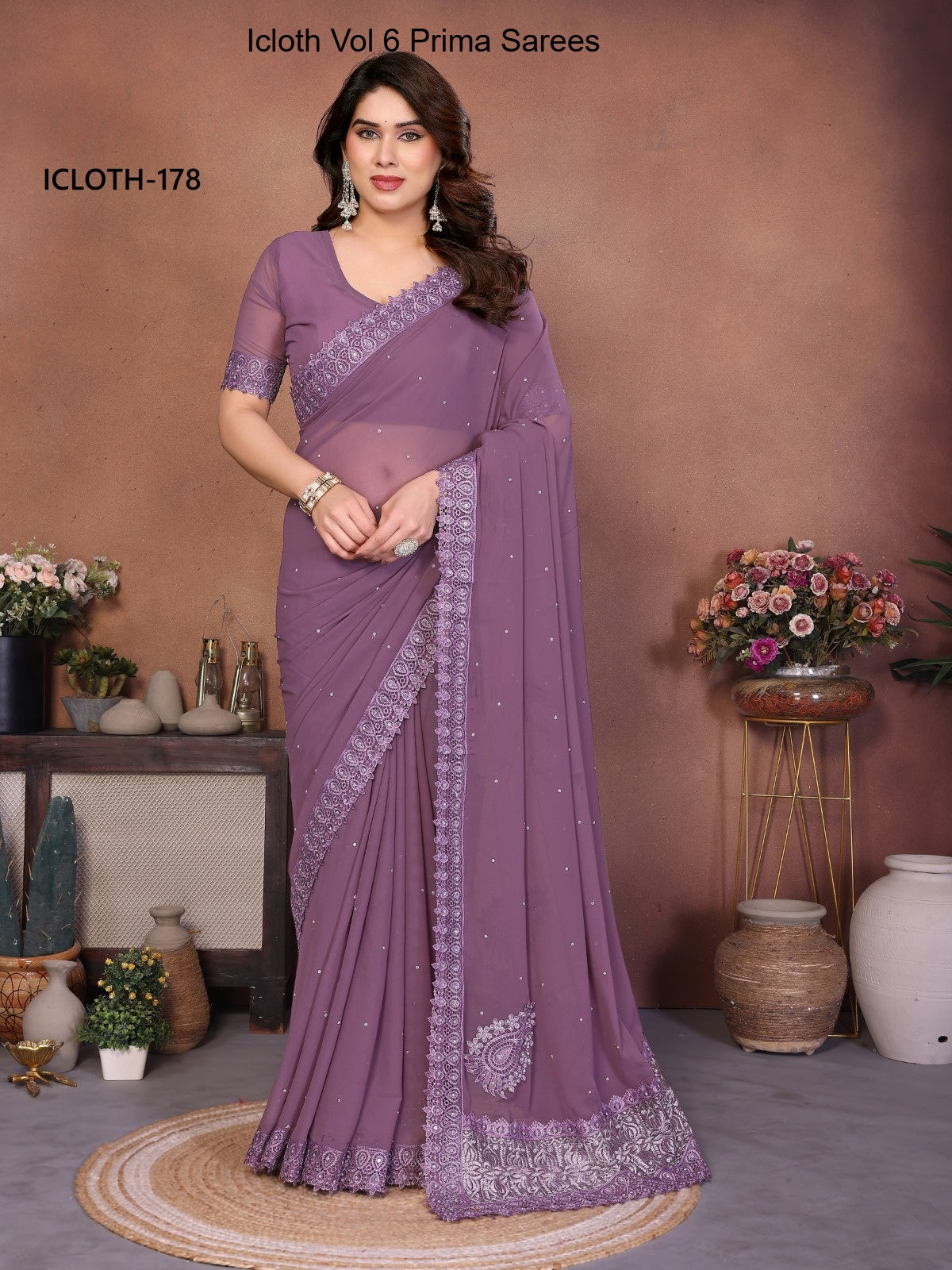 178 Icloth Vol 6 Prima Pure Georgette Sarees