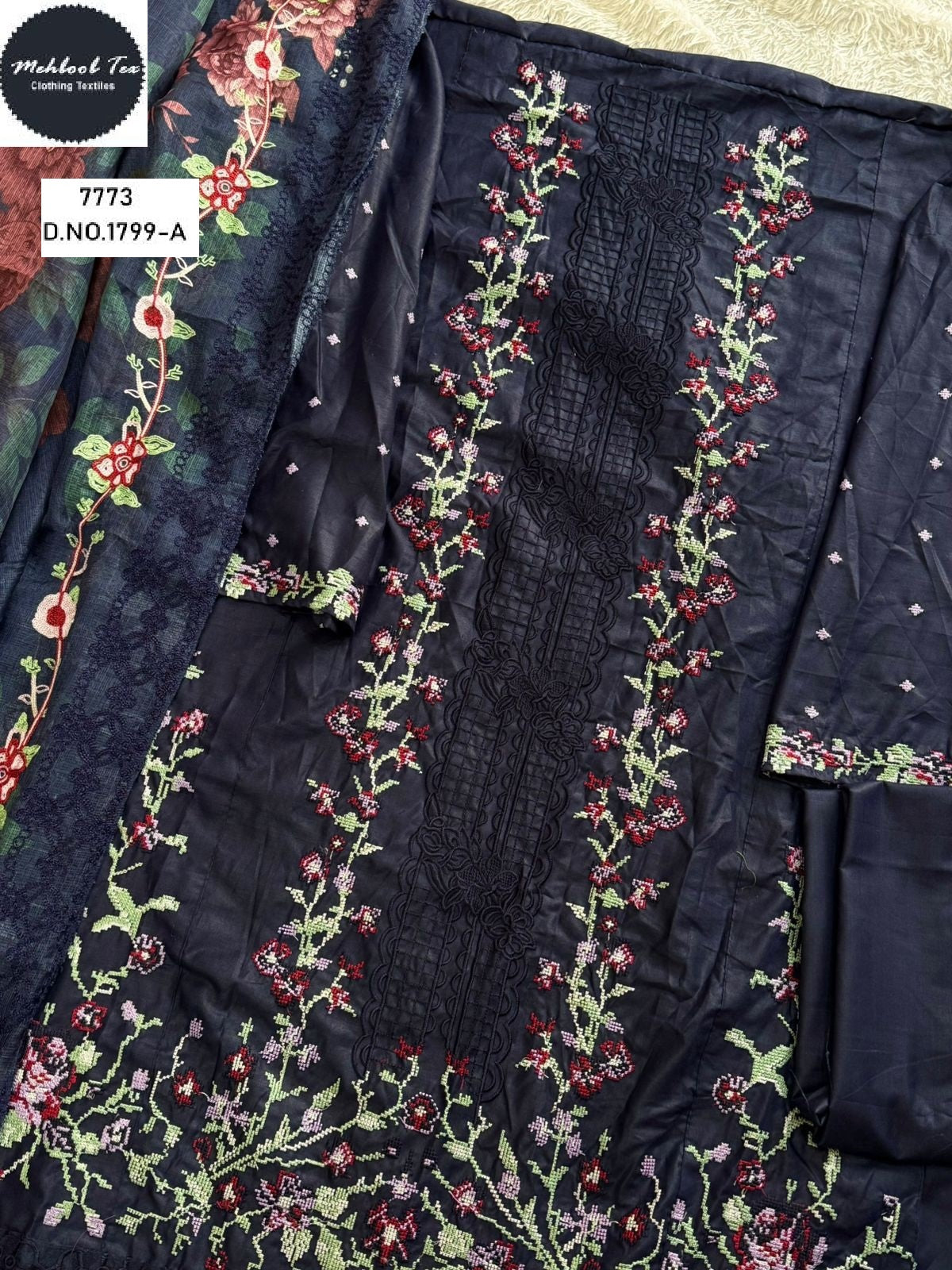 1799-A Mehboob Tex Embroidery Pakistani Salwar Suits