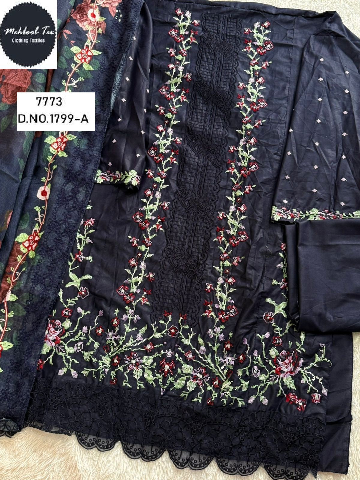 1799-A Mehboob Tex Embroidery Pakistani Salwar Suits