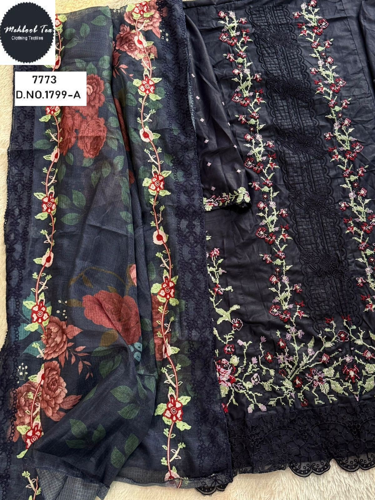 1799-A Mehboob Tex Embroidery Pakistani Salwar Suits