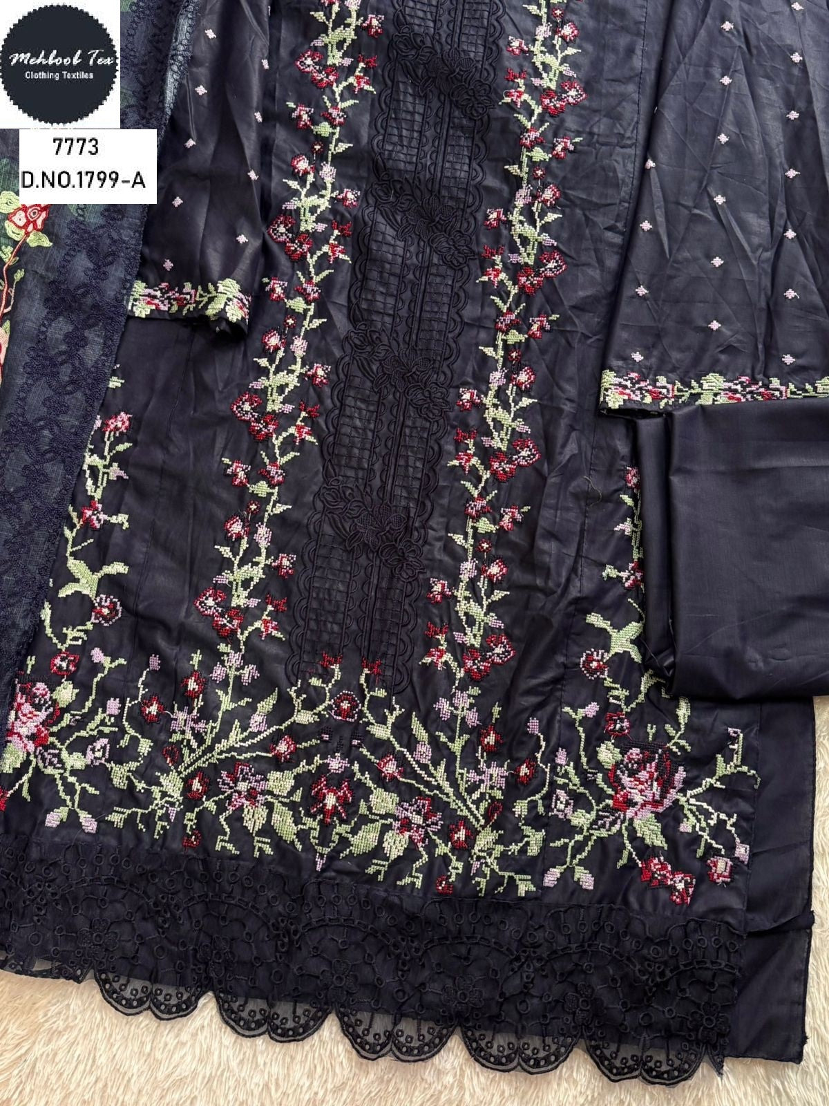 1799-A Mehboob Tex Embroidery Pakistani Salwar Suits