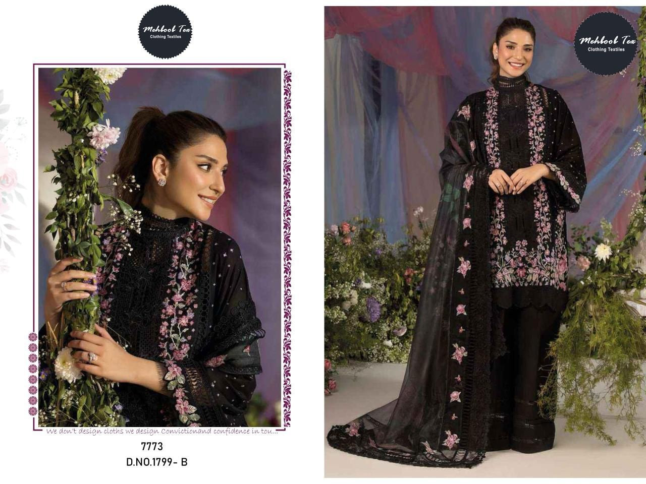 1799-B Mehboob Tex Embroidery Pakistani Salwar Suits