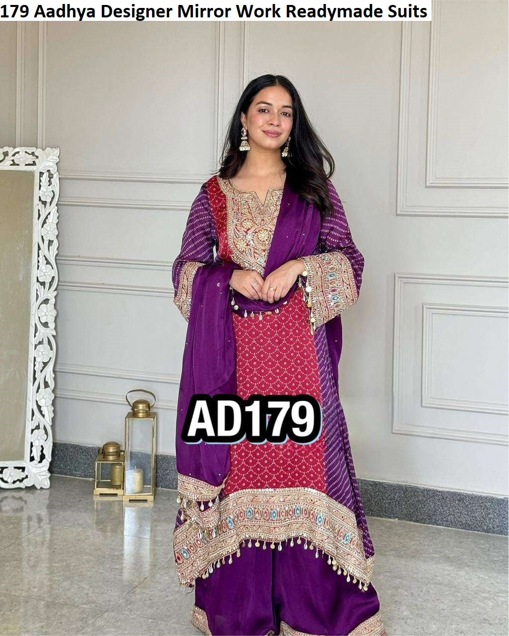 179 Aadhya Designer Mirror Work Readymade Suits