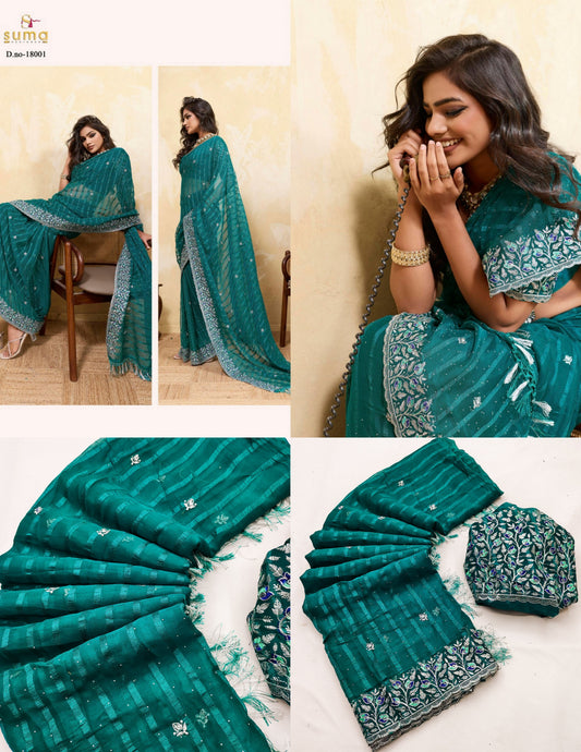 18001 Onemer Suma Designer Chiffon Sarees