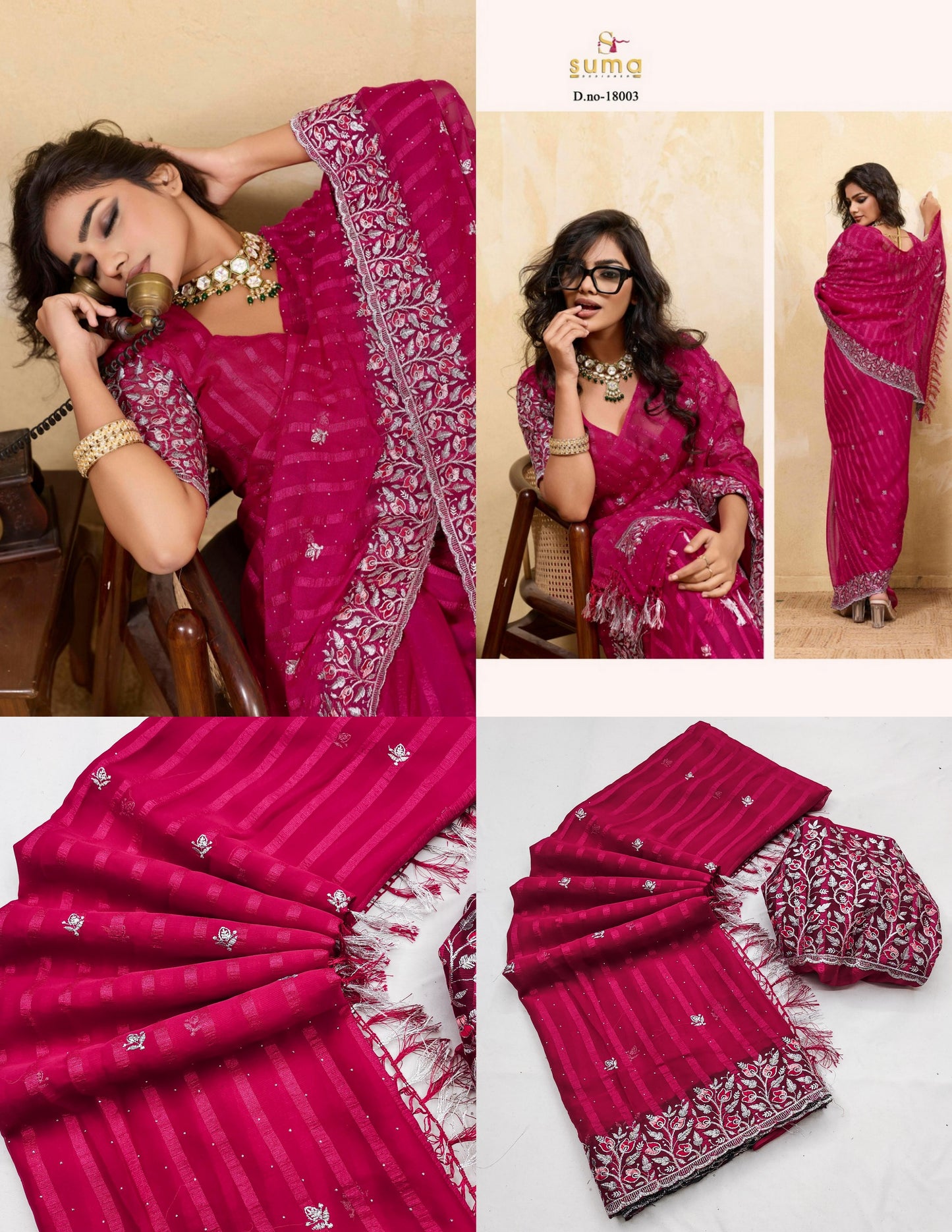 18003 Onemer Suma Designer Chiffon Sarees