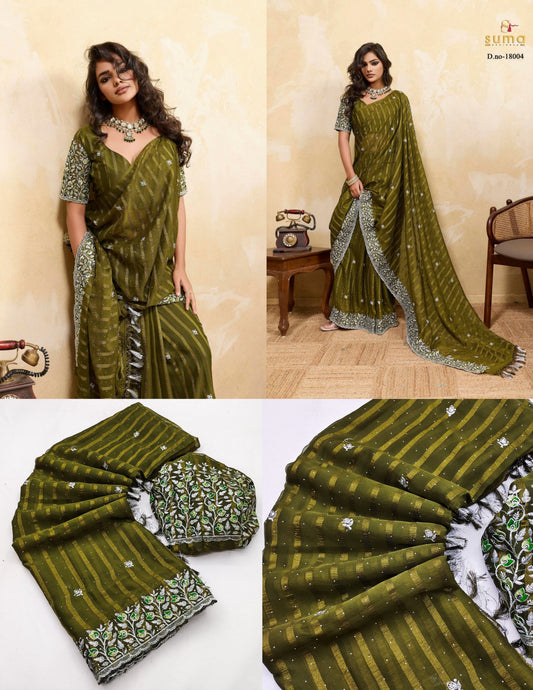 18004 Onemer Suma Designer Chiffon Sarees