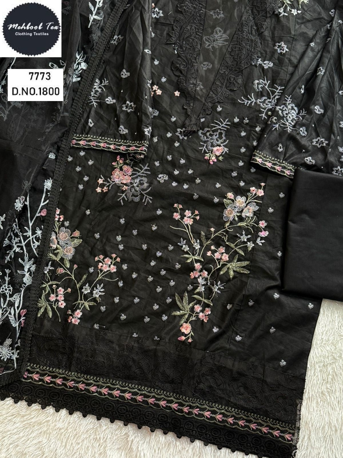 1800 Mehboob Tex Embroidery Pakistani Salwar Suits