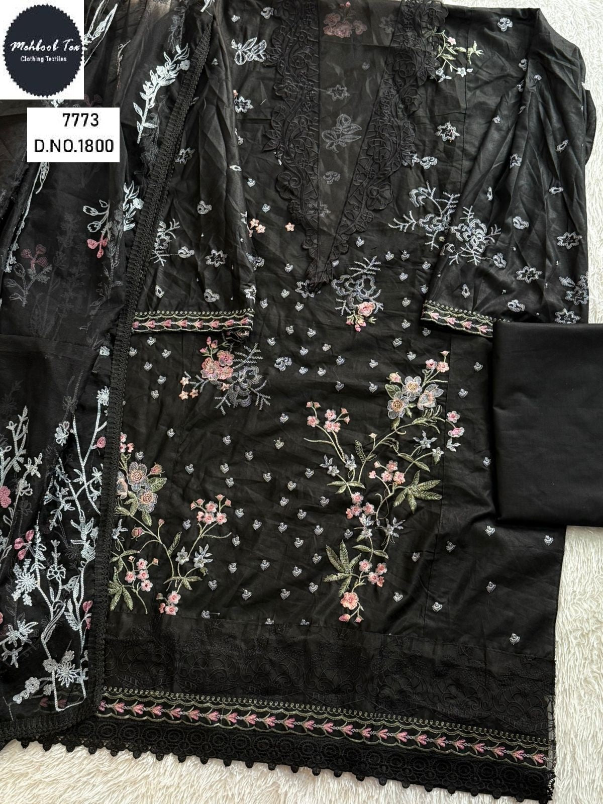 1800 Mehboob Tex Embroidery Pakistani Salwar Suits