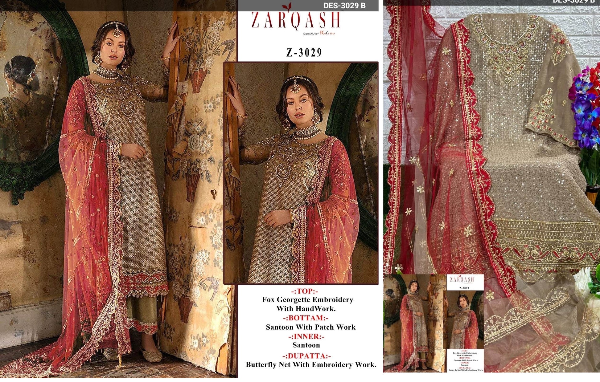 3029B Zarqash Pakistani Salwar Suits