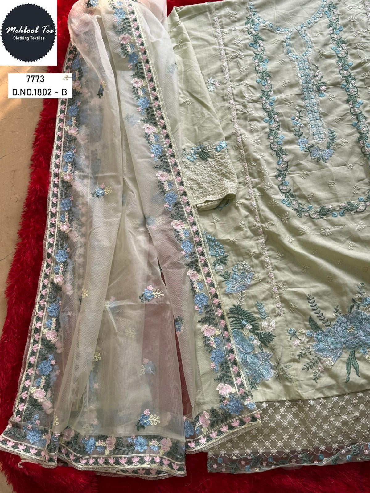 1802-B Mehboob Tex Embroidery Pakistani Salwar Suits