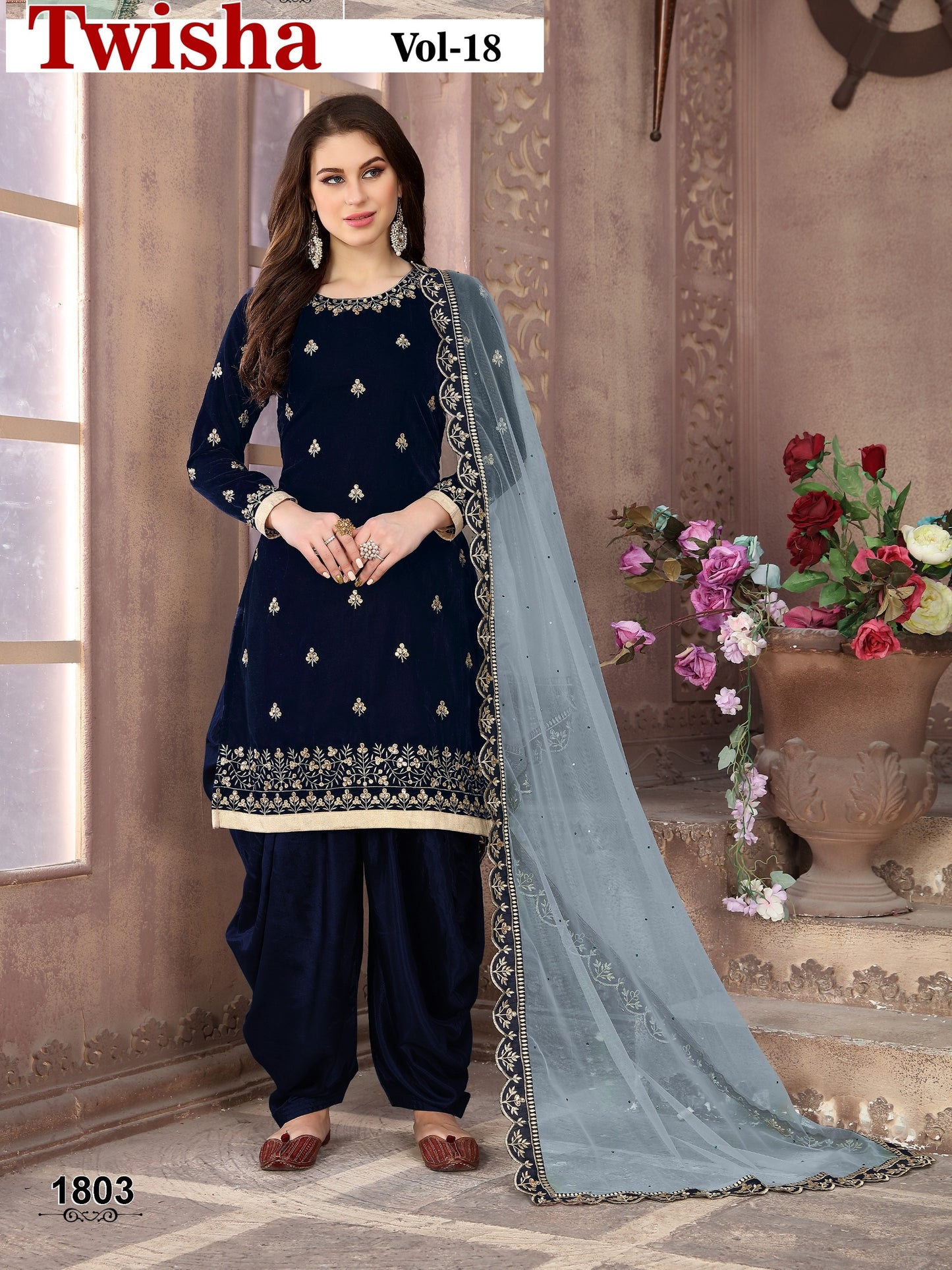 1803 Vol 18 Twisha Velvet Pakistani Salwar Suits