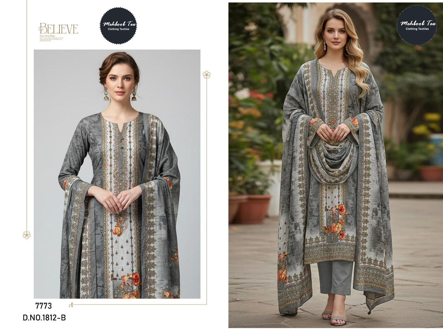 1812-B Mehboob Tex Pure Viscose Pakistani Salwar Suits