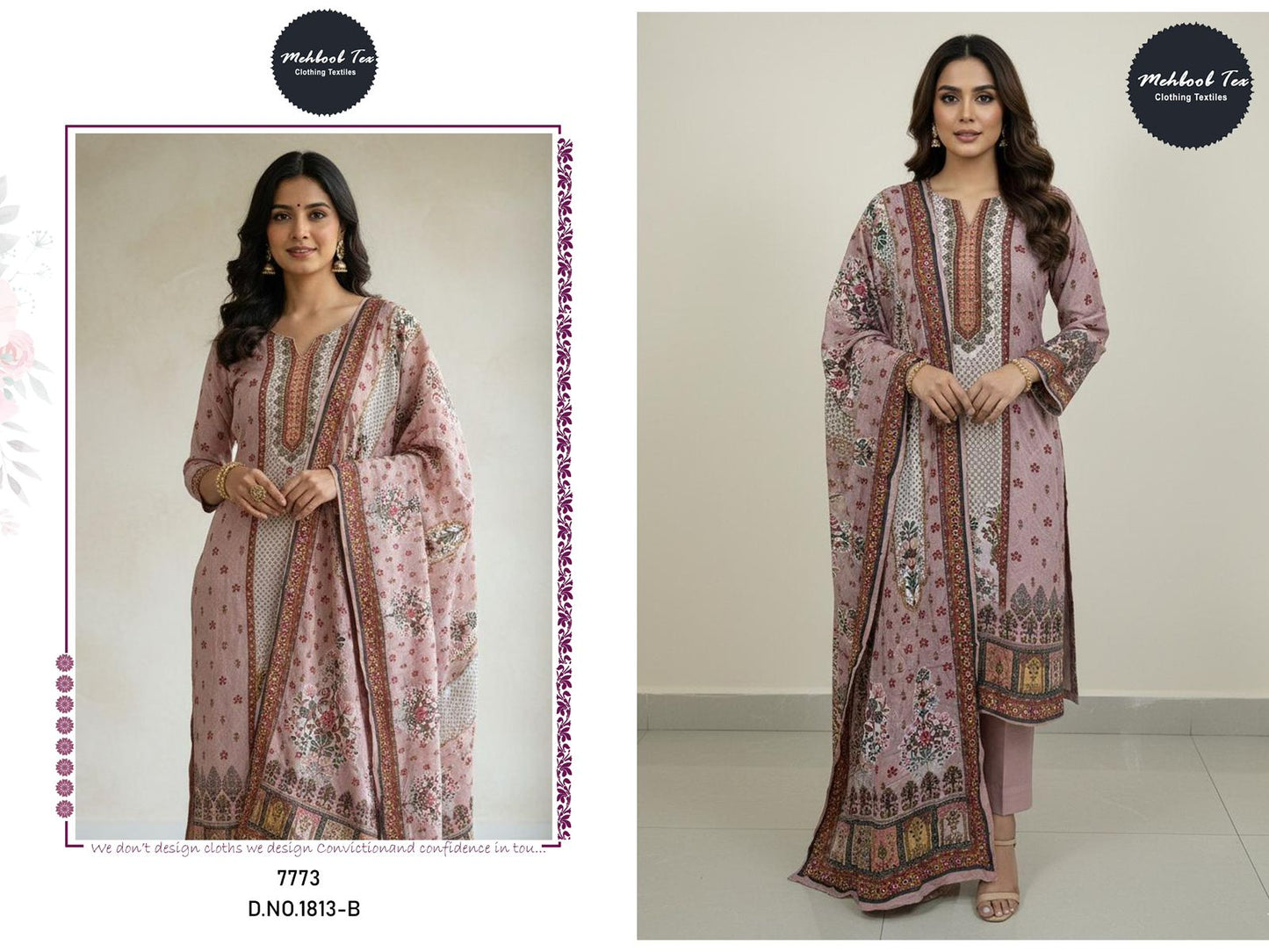 1813-B Mehboob Tex Pure Viscose Pakistani Salwar Suits