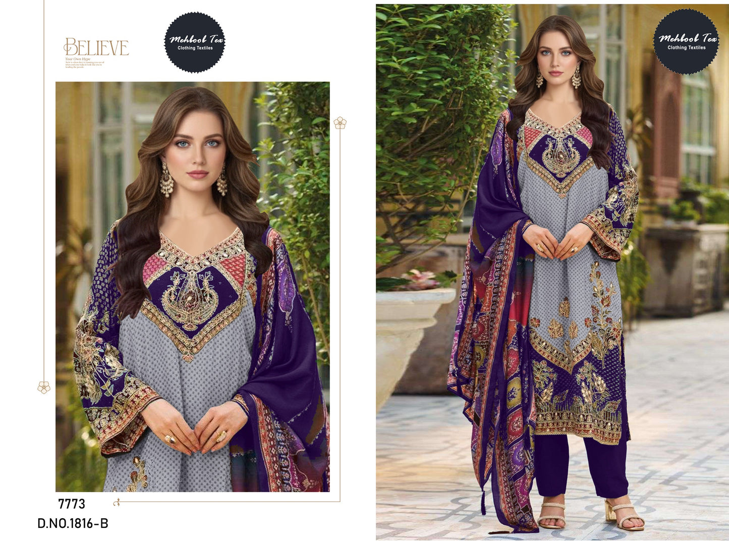 1816-B Mehboob Tex Pure Viscose Pakistani Salwar Suits