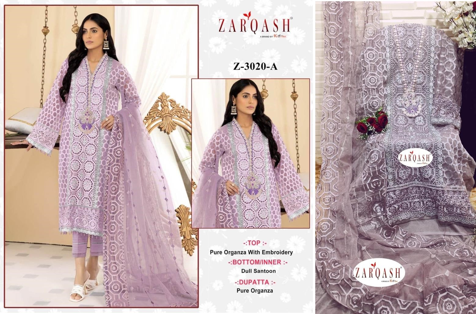 Z-3020A Zarqash Pakistani Salwar Suits