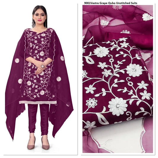 9001Vastra Grape Qubo Unstitched Suits