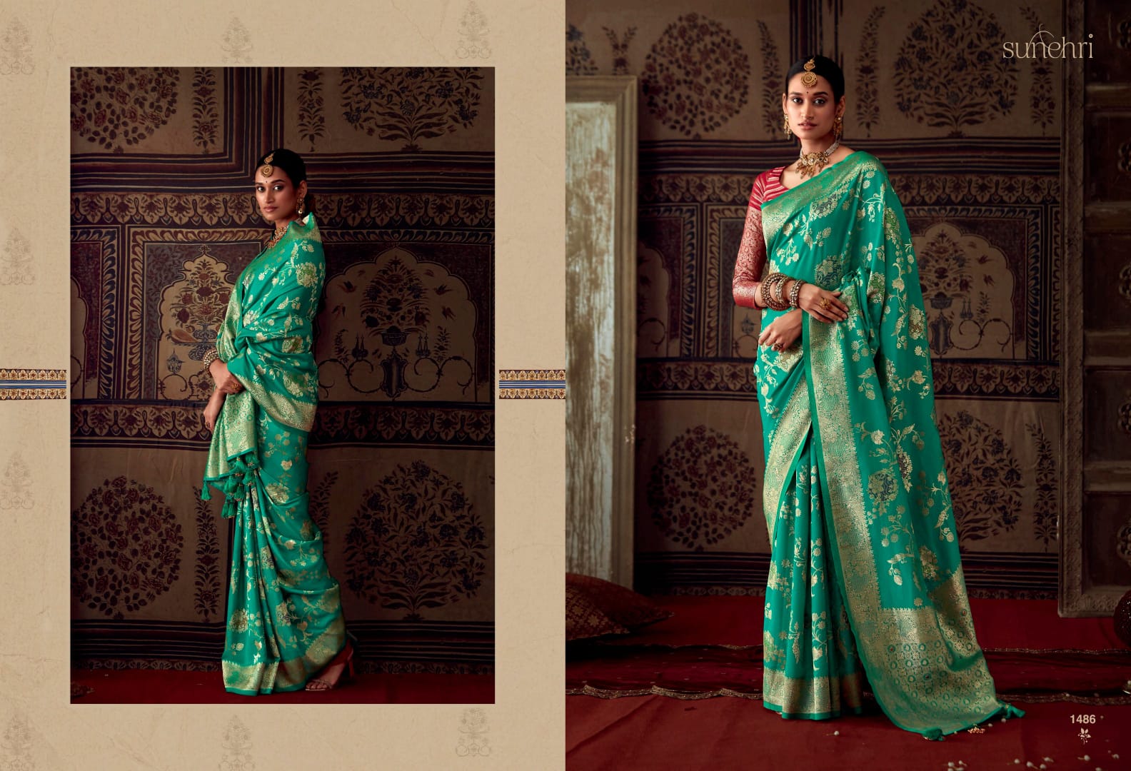 1486 Roopkala Sunehri Sarees