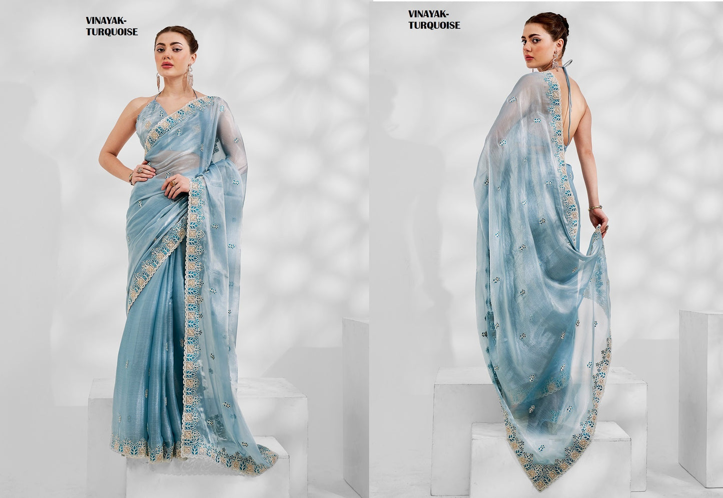 Vinayak Turquoise Laxminam Sarees