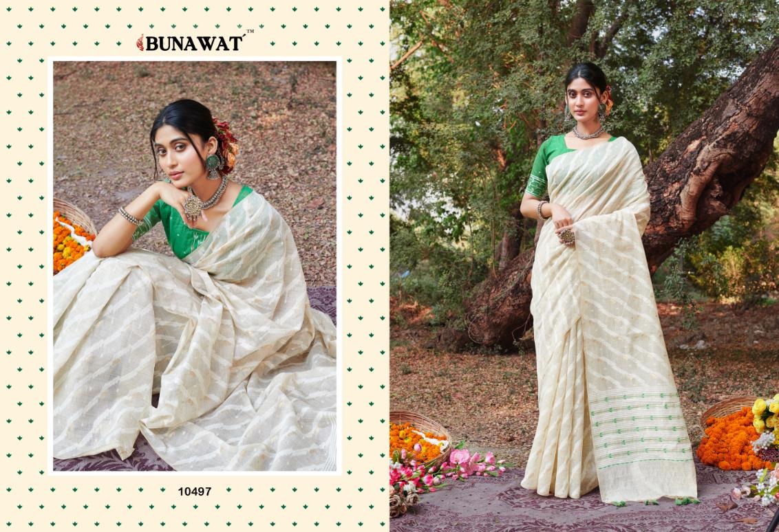 10497 Jari Bunawat Sarees