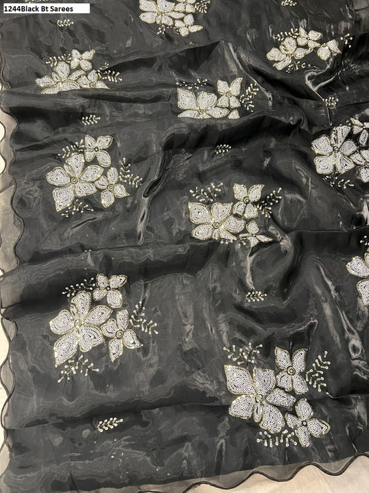 1244Black Bt Sarees