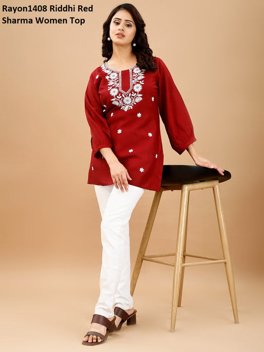 Rayon1408 Red Riddhi Sharma Women Top