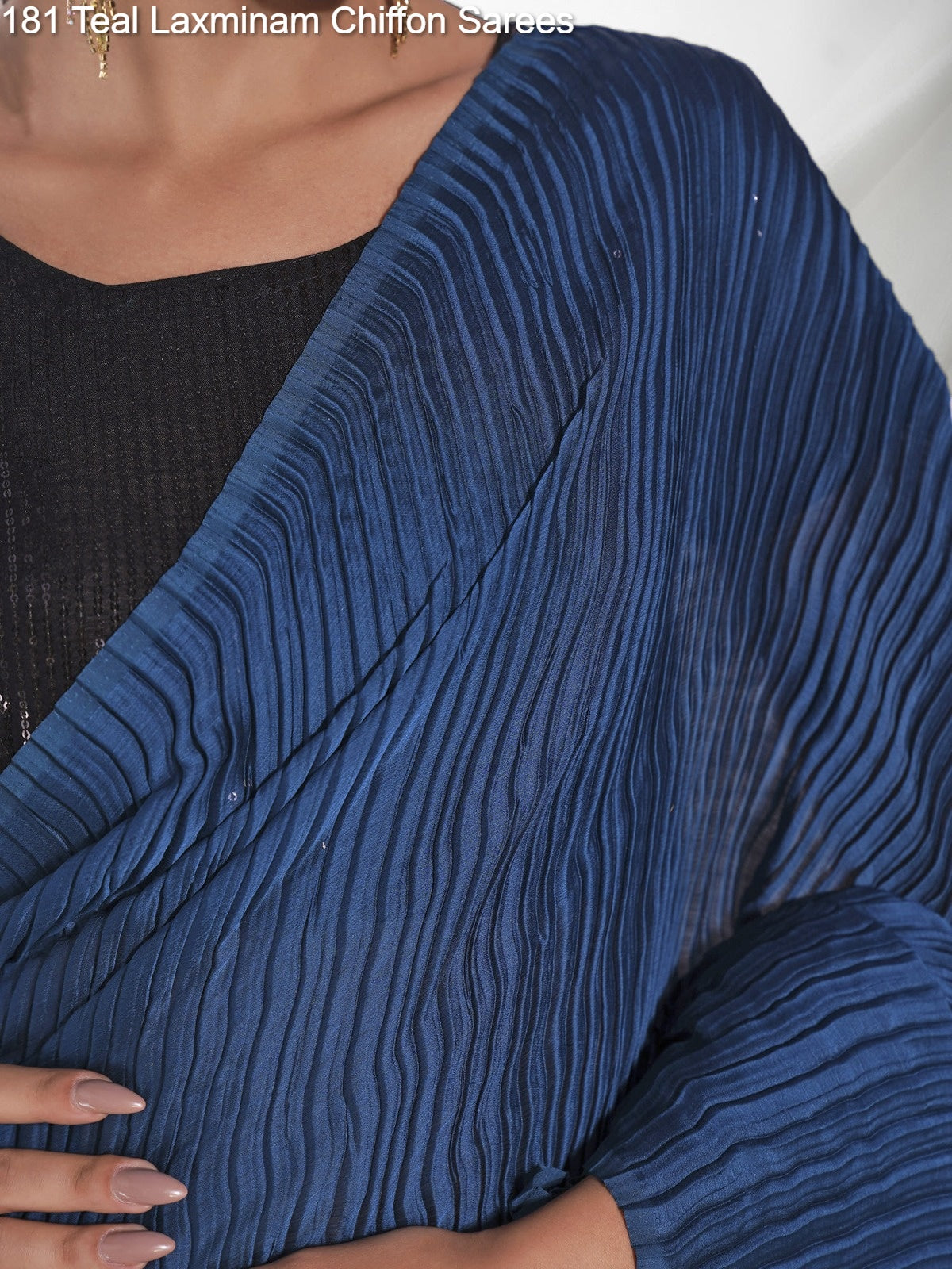 181 Teal Laxminam Chiffon Sarees