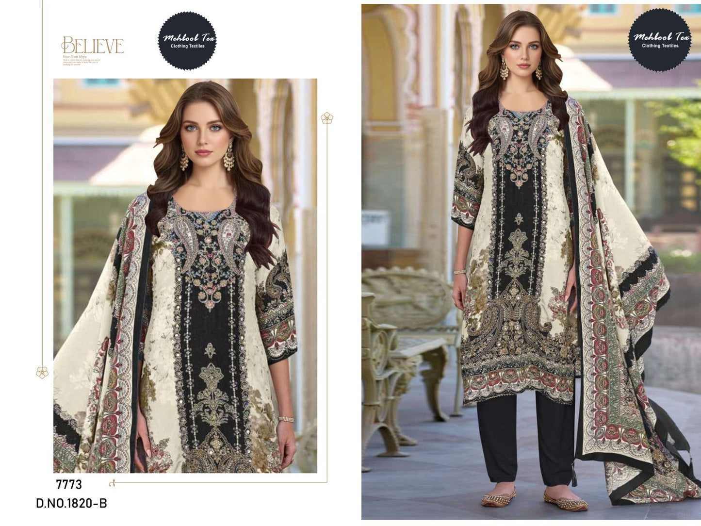 1820-B Mehboob Tex Pure Viscose Pakistani Salwar Suits