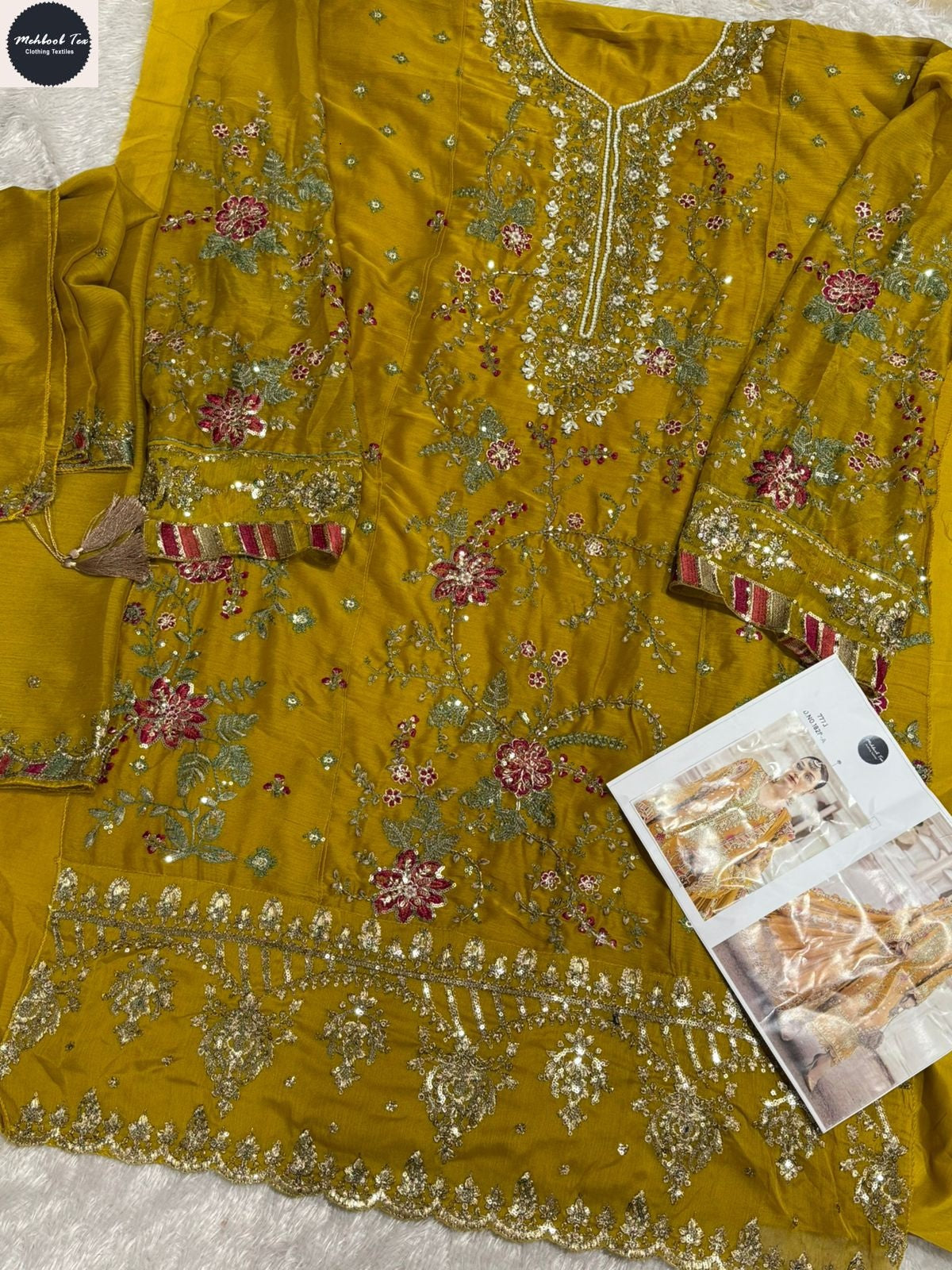 1828-A Maria B Chiffons Mehboob Tex Denting Pakistani Salwar Suits