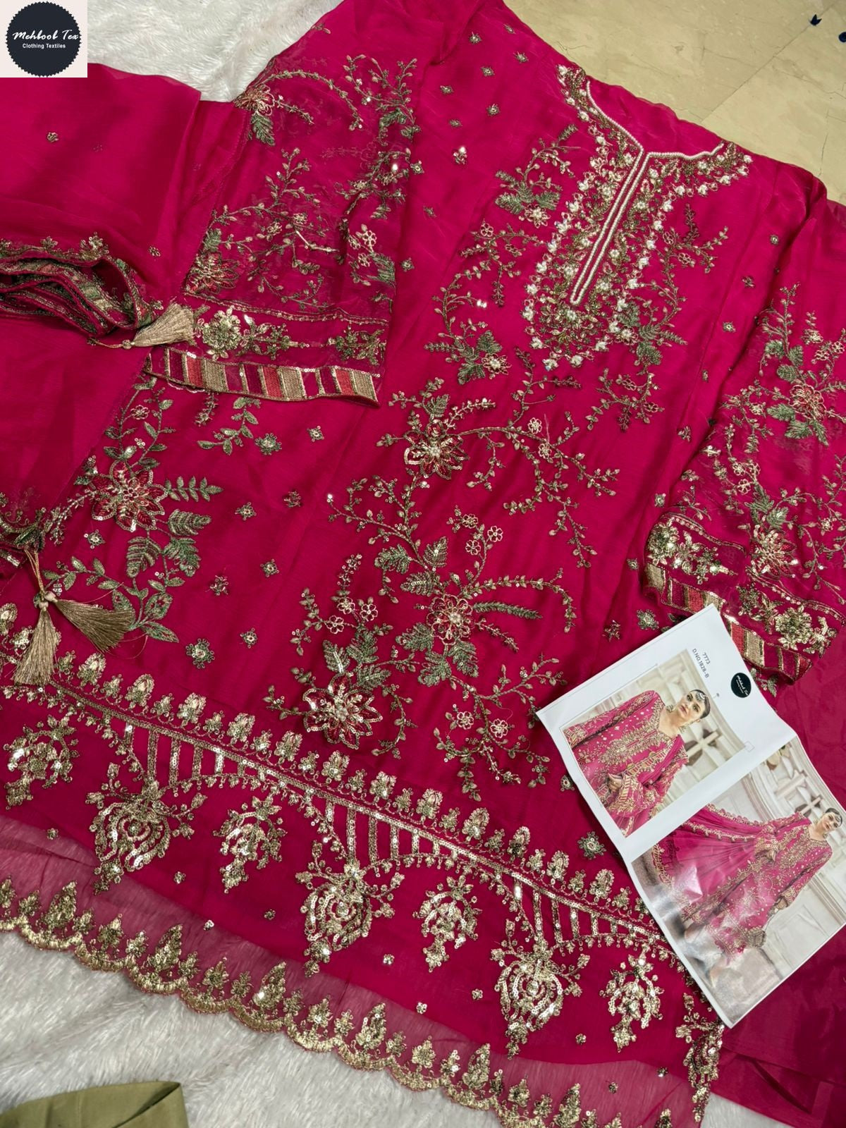 1828-B Maria B Chiffons Mehboob Tex Denting Pakistani Salwar Suits